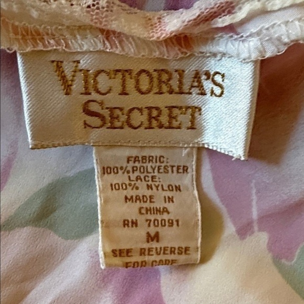 Vintage Victorias Secret Gold Label Floral Lace Romper Pink Yellow Medium - Picture 2 of 9